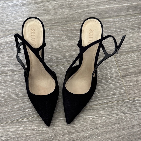 SCHUTZ Shoes - SCHUTZ Black Slingback Heels